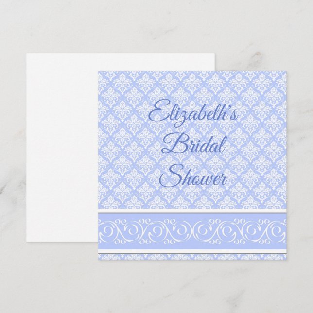 Invitación - Damaskio Azul Wedgewood (Anverso / Reverso)