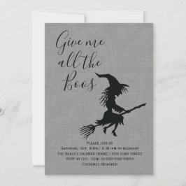 Invitación Dame toda la fiesta de Boos Linen Halloween