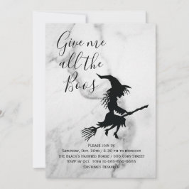 Invitación Dame toda la fiesta de Boos Marble Halloween