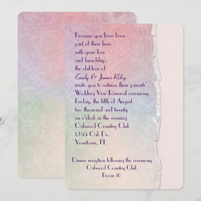 Invitación Dámpara de pastoreo con borde roto (Anverso / Reverso)