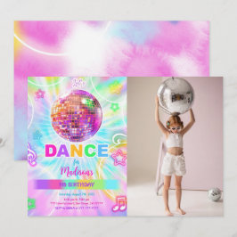 Invitación Dance arcoiris Disco Fiesta Neon Glow Photo