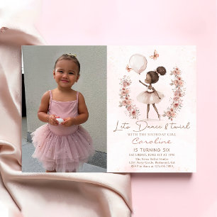 Invitación Dance & Twirl Ballerina Ballet Fotos de cumpleaños
