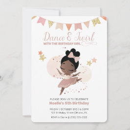 Invitación Dance & Twirl, cumpleaños de la princesa Ballerina