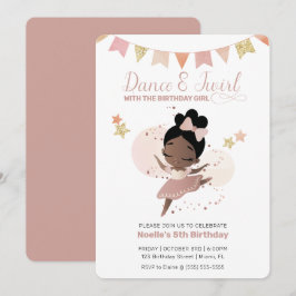 Invitación Dance & Twirl, cumpleaños de la princesa Ballerina