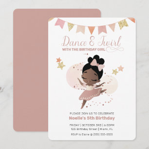 Invitación Dance & Twirl, cumpleaños de la princesa Ballerina