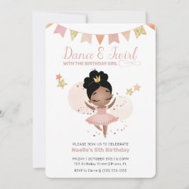 Invitación Dance & Twirl, cumpleaños de la princesa Ballerina