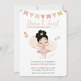Invitación Dance & Twirl, cumpleaños de la princesa Ballerina