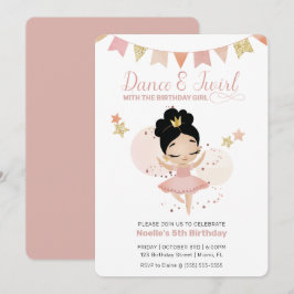Invitación Dance & Twirl, cumpleaños de la princesa Ballerina