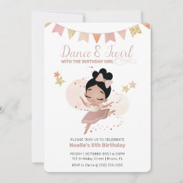 Invitación Dance & Twirl, cumpleaños de la princesa Ballerina