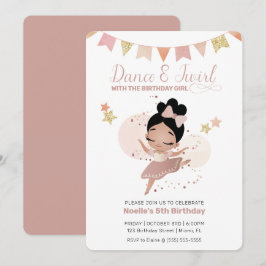 Invitación Dance & Twirl, cumpleaños de la princesa Ballerina