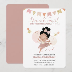 Invitación Dance & Twirl, cumpleaños de la princesa Ballerina