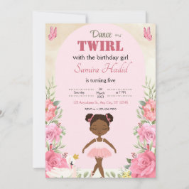 Invitación Dance y Twirl bonito Ballerina floral