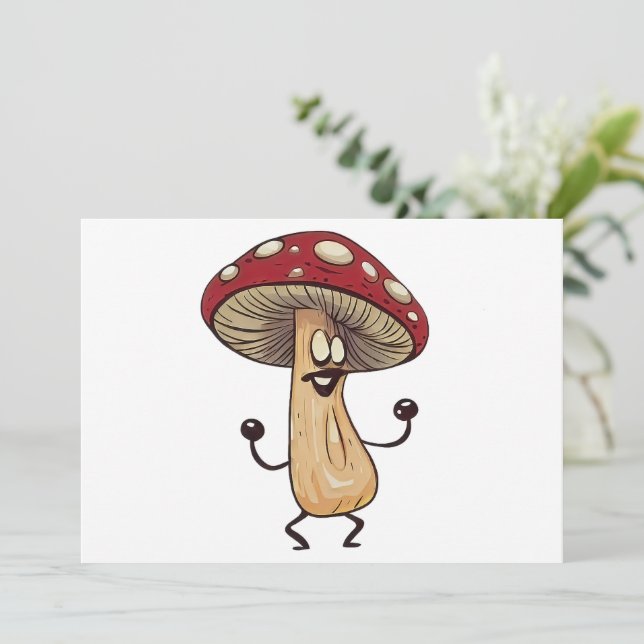 Invitación Dancing Mushroom (Anverso de pie)