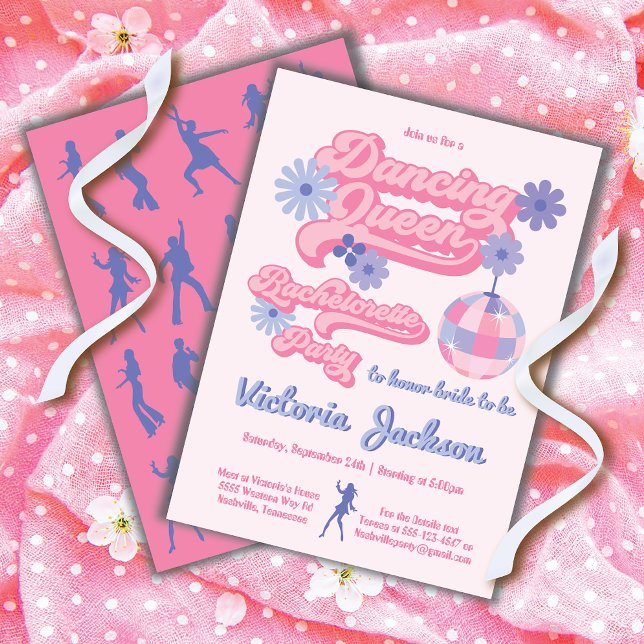 Invitación Dancing Queen Disco Bachelorette Party (Subido por el creador)