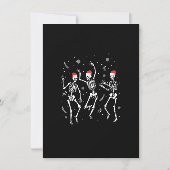 Invitación Dancing Skeleton Christmas 2021 Spooky Funny Chris (Anverso)