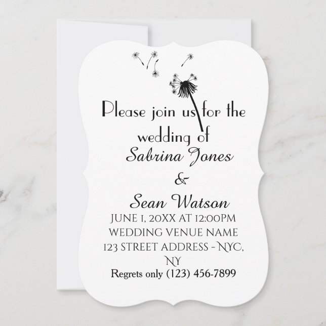 Invitación Dandelion (Anverso)