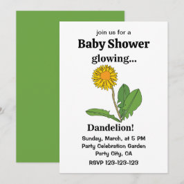 Invitación Dandelion Chica Baby Shower
