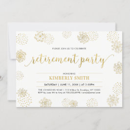 Invitación Dandelion dorado | Elegante Fiesta de Jubilación M