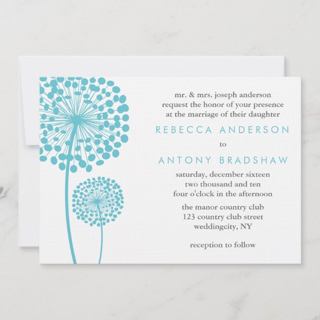 Invitación Dandelion quiere Boda (Anverso)