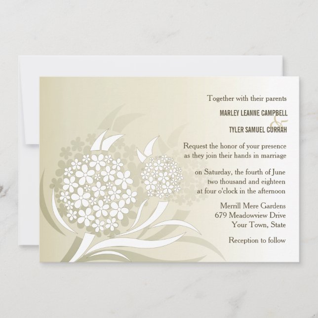 Invitación Dandelion Wishes Floral (Anverso)