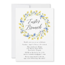 Dandelions amarillos y brunch floral azul de Pascu