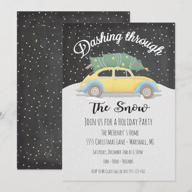 Invitación Dando un vistazo a la fiesta de feriados de Navida (Anverso / Reverso)