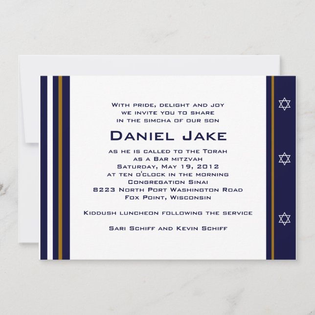 Invitación Daniel Jake Personalizado (Anverso)