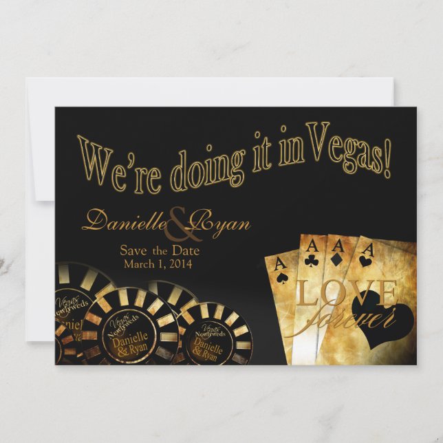 Invitación Danielle y Ryan Las Vegas Deluxe Boda (Anverso)