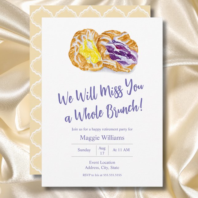 Invitación Danish de jalea de acuarela Brunch de jubilación (Subido por el creador)