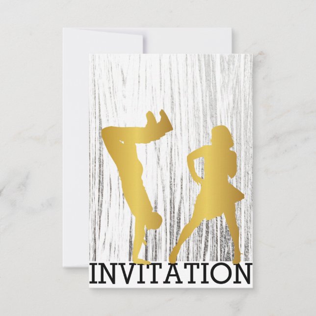 Invitación Danza clásica de descanso Dico Hip Hop Silver Oro  (Anverso)