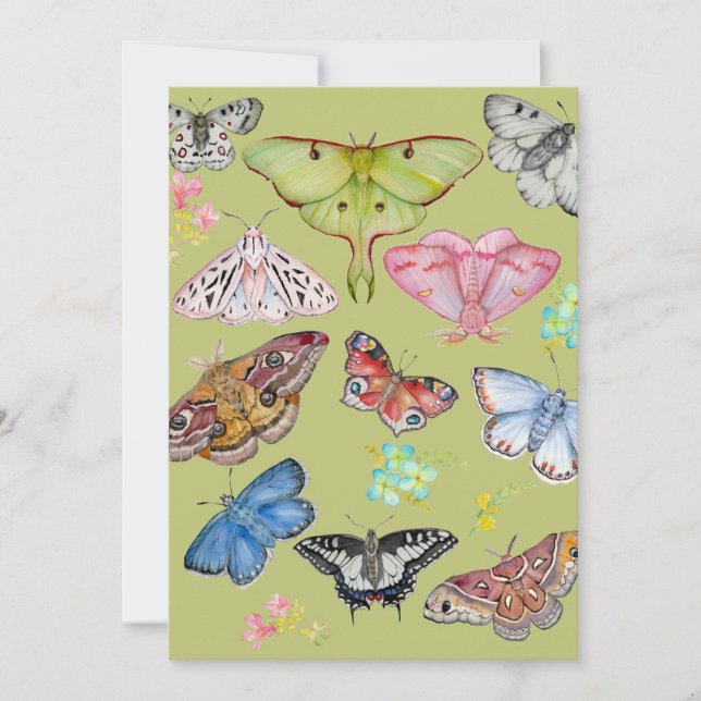 Invitación Danza de Mariposa con Acuarela Suave (Anverso)