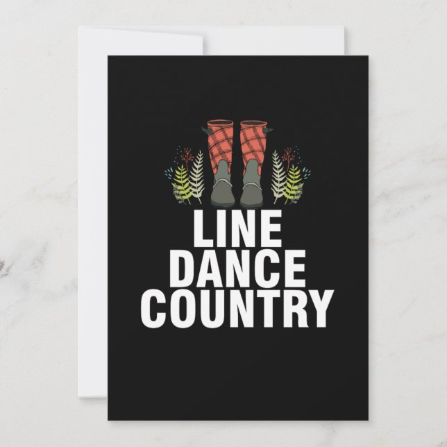 Invitación Danza en línea Dance Country Square Dance Line Dan (Anverso)