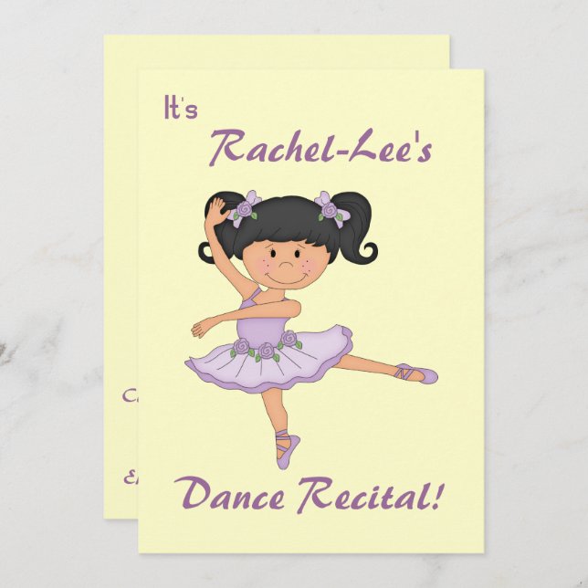 Invitación Danza Recital-Ballerina (Anverso / Reverso)