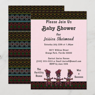 Invitación Danza tribal de fertilidad en Baby Shower Neon Res