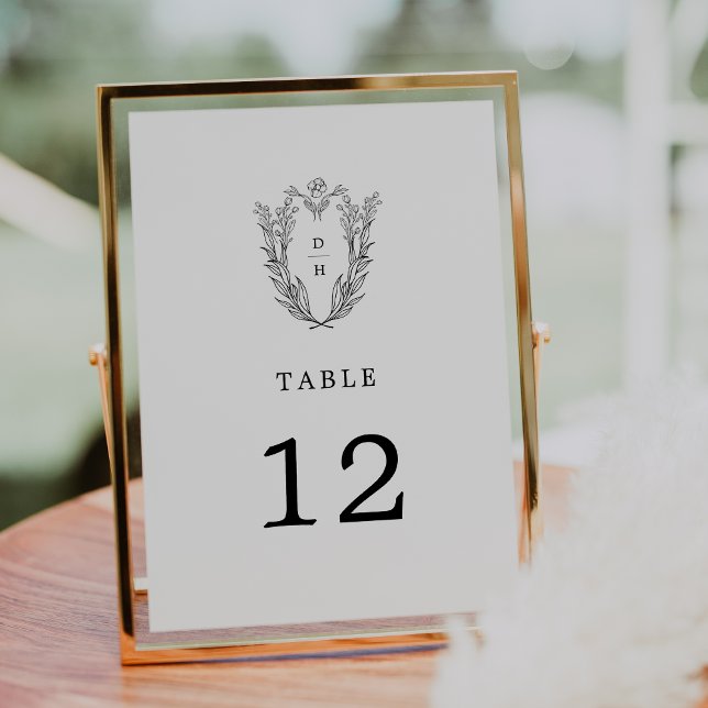 Invitación DAPHNE Black White Elegant Wedding Table Numbers (DAPHNE Black White Elegant Wedding Table Numbers)