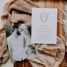 Invitación DAPHNE Elegante Boda fotográfico del Clásico Blanc