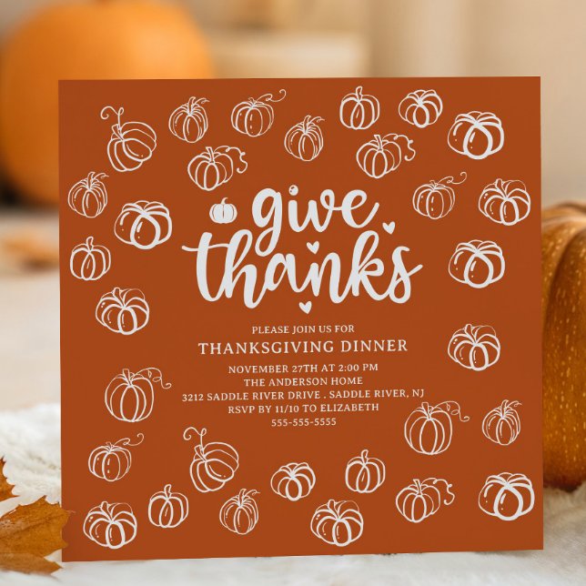 Invitación Dar gracias a la cena de Acción de Gracias (Subido por el creador)