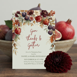 Invitación Dar Gracias Cena Botánica Otoñal de Acción de Grac