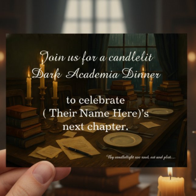 Invitación Dark Academia Dinner Book Club Birthday Party (Subido por el creador)