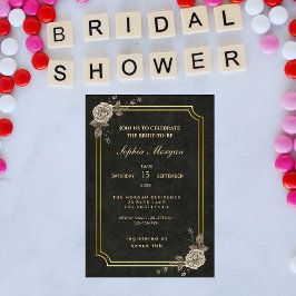 Invitación Dark Academia Gothic Elegant Bridal Shower