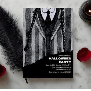 Invitación Dark Academia Gótica Schoolgirl Halloween Party