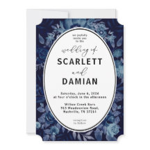 Dark Boho Moody Blue Floral Wedding