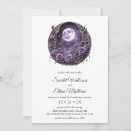 Invitación Dark Boho Moon Door Garden Rosa Purple Ayuno