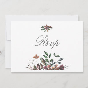Invitación Dark Fall Florals Wedding Party Rsvp Card