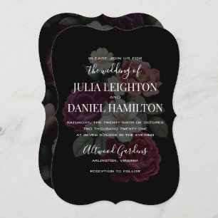 Invitación Dark Florals