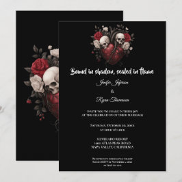 Invitación Dark Gothic Halloween wedding invitation
