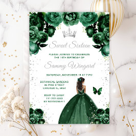 Invitación Dark Green Dark Skin Princess Dulce