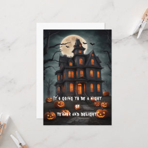 Invitación Dark Haunted House Art Eerie Halloween