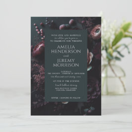 Invitación Dark Moody Floral