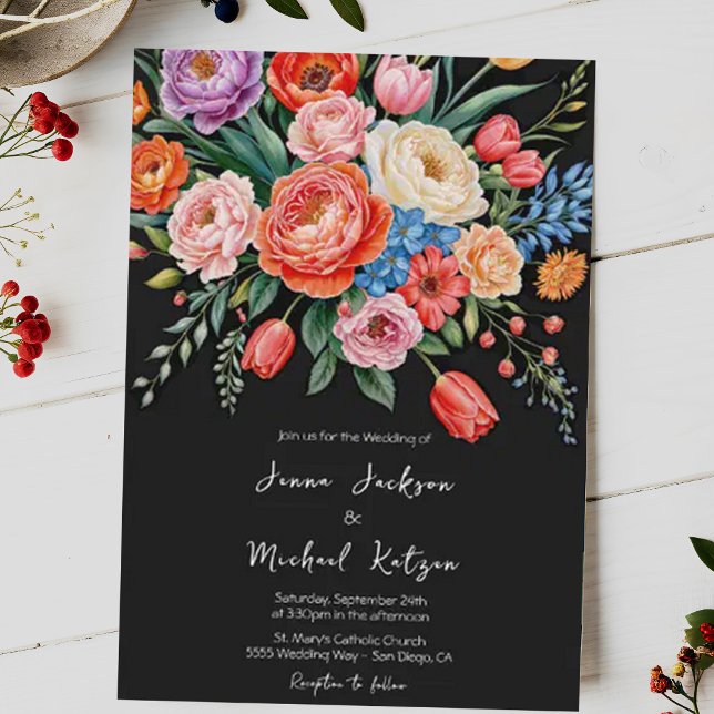 Invitación Dark Moody Floral Todavía Vida Elegante Boda (Subido por el creador)